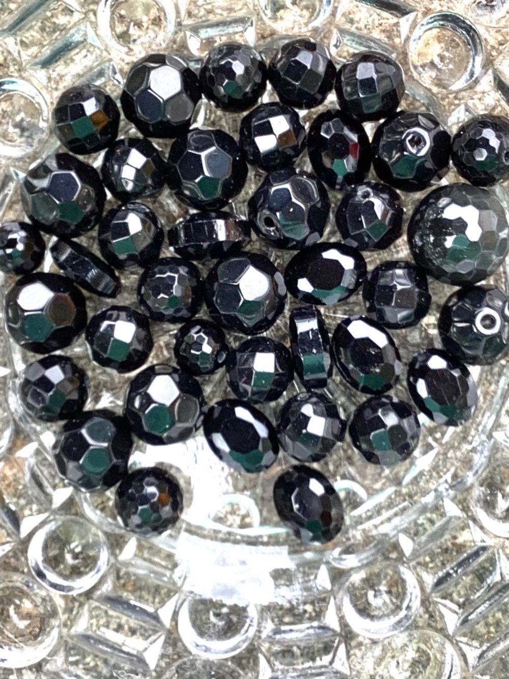 39 Pieces Black Beads, Assorted Shapes and Sizes, NWT